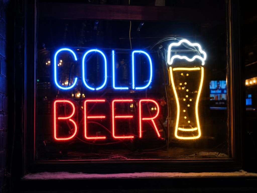 “Cold Beer” Neon Window Sign